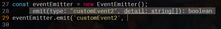 type checking for EventEmitter.emit